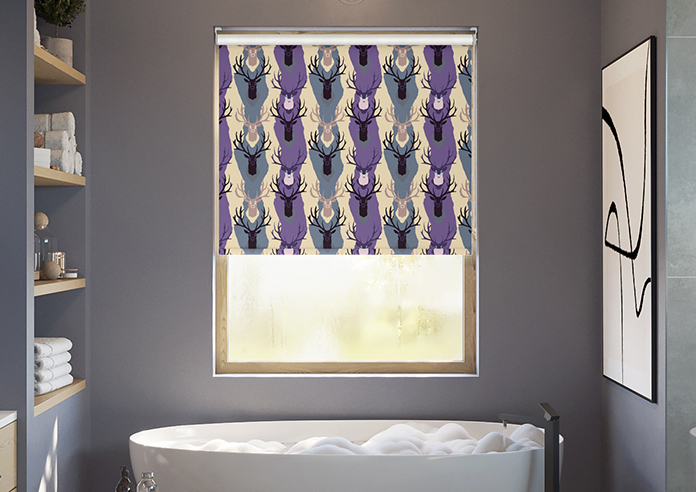 Bold Stags, Berry - Roller Blind - Image 3